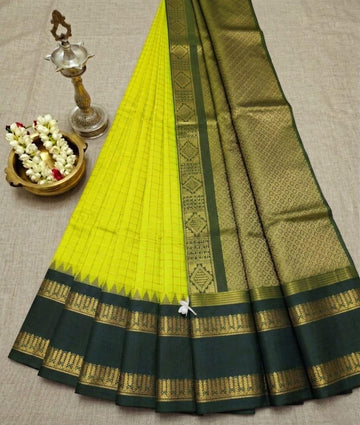 Korvai Checked Sarees (Silk Cotton)