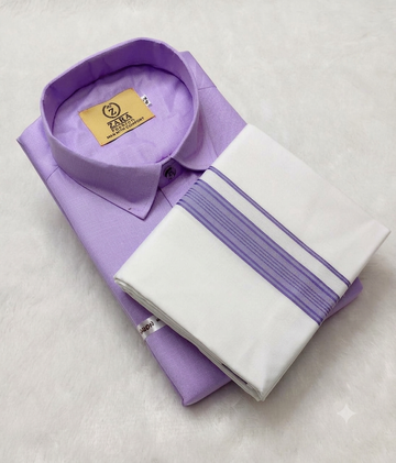 Cotton Dhoti Set (Lavender)