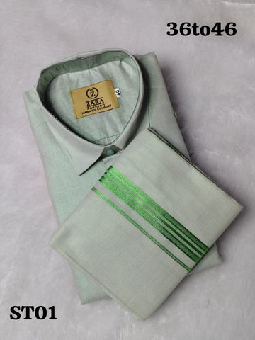 Men's Dhoti Set (Mild Green)