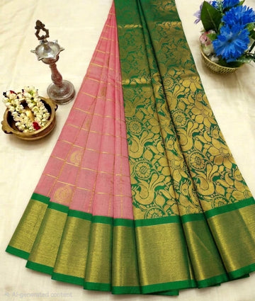 Korvai Checked Sarees (Silk Cotton)