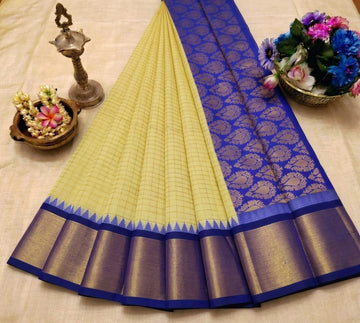 Korvai Checked Sarees (Silk Cotton)