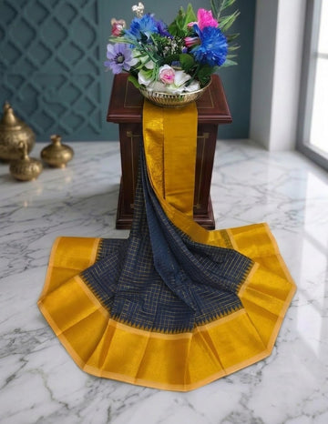 Korvai Checked Sarees (Silk Cotton)