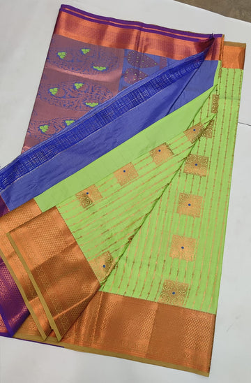 Dharmavaram Meena Work soft silk Sarees😍