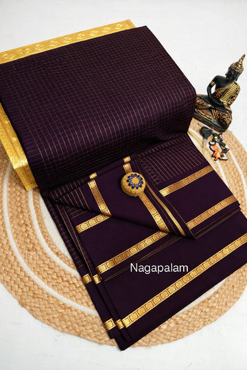 Arani Checked Cotton Premium (Gold Jari)