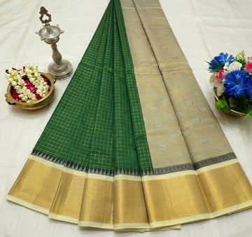 Korvai Checked Sarees (Silk Cotton)