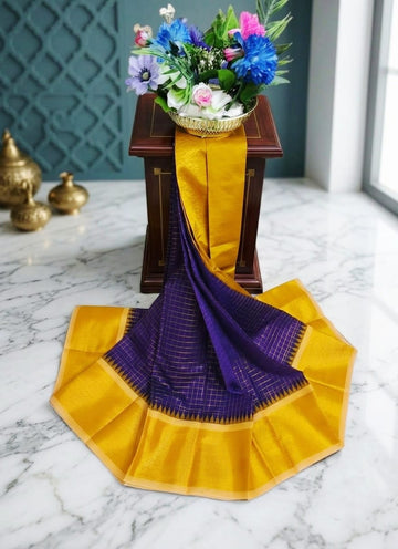 Korvai Checked Sarees (Silk Cotton)