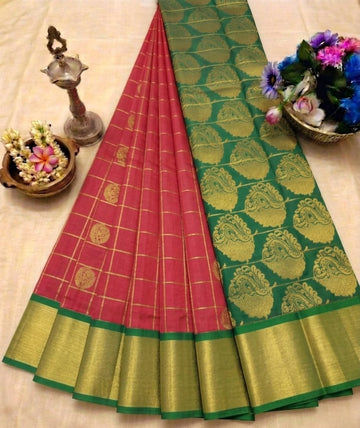 Korvai Checked Sarees (Silk Cotton)