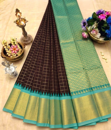Korvai Checked Sarees (Silk Cotton)