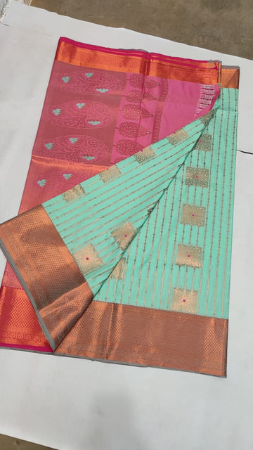 Dharmavaram Meena Work soft silk Sarees😍