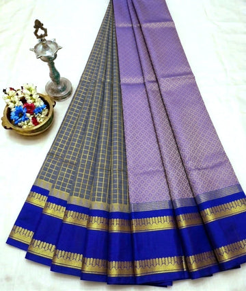 Korvai Checked Sarees (Silk Cotton)