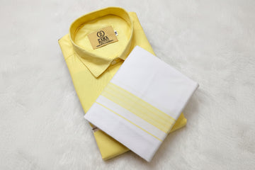 Cotton Dhoti Set (Yellow)