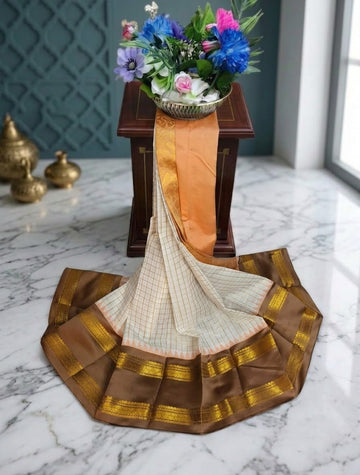 Korvai Checked Sarees (Silk Cotton)