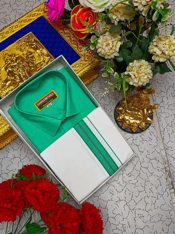 Cotton Dhoti Set (Mint Green)